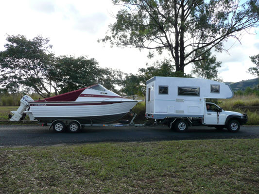 Ozcape Slide-On towing a boat