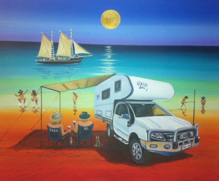 Ozcape Slide-On Motorhome, painting cable beach 0314