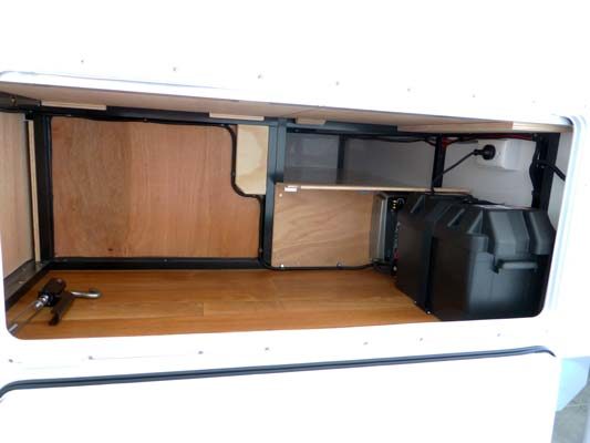 Ozcape Campers Slide-On Woondabaa large outdoor storage with access to battery system