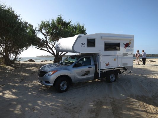 Ozcape Campers Slide-On rest stop at the beach