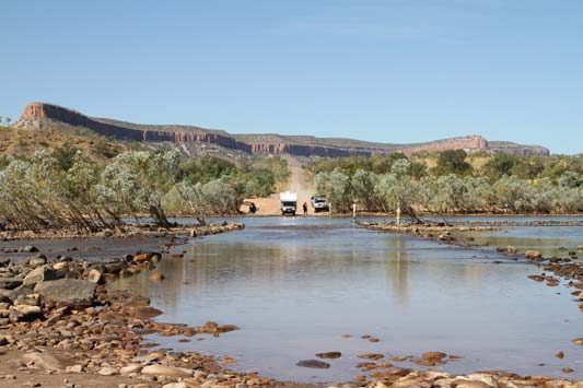 Ozcape Campers Slide-On motorhome at water crossing