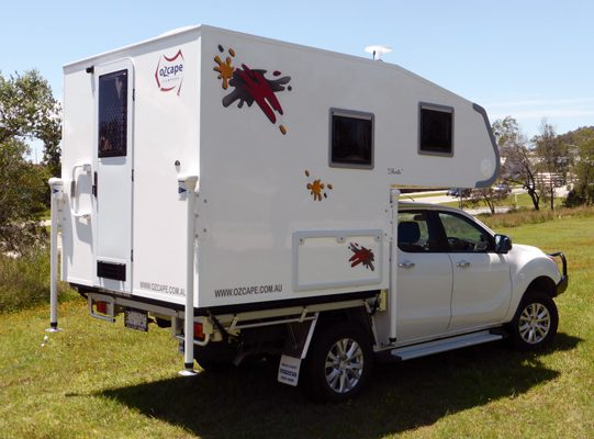 Ozcape Slide-On motorhome for dual cab, Shorta rear view