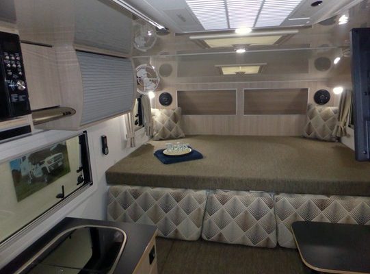 Ozcape Slide-On Woondabaa interior with brown upholstery variation
