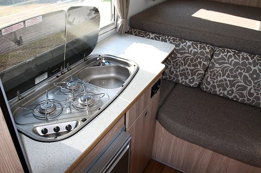Ozcape Campers Slide-On Woondabaa kitchen with bench extension
