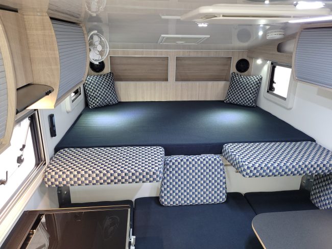 Simple conversion of east-west bed to north-south bed in Ozcape Slide-On