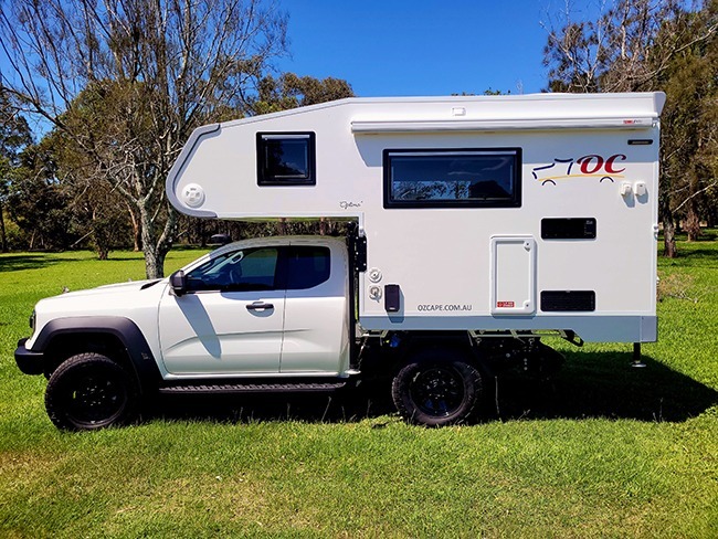 Set up for the serious adventurer. Ford Ranger SuperDuty with Ozcape Optima Slide-On. Beautiful and very capable offroad.