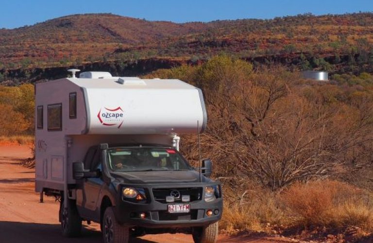 Ozcape Slide-On Motorhome, on tour in outback Australia